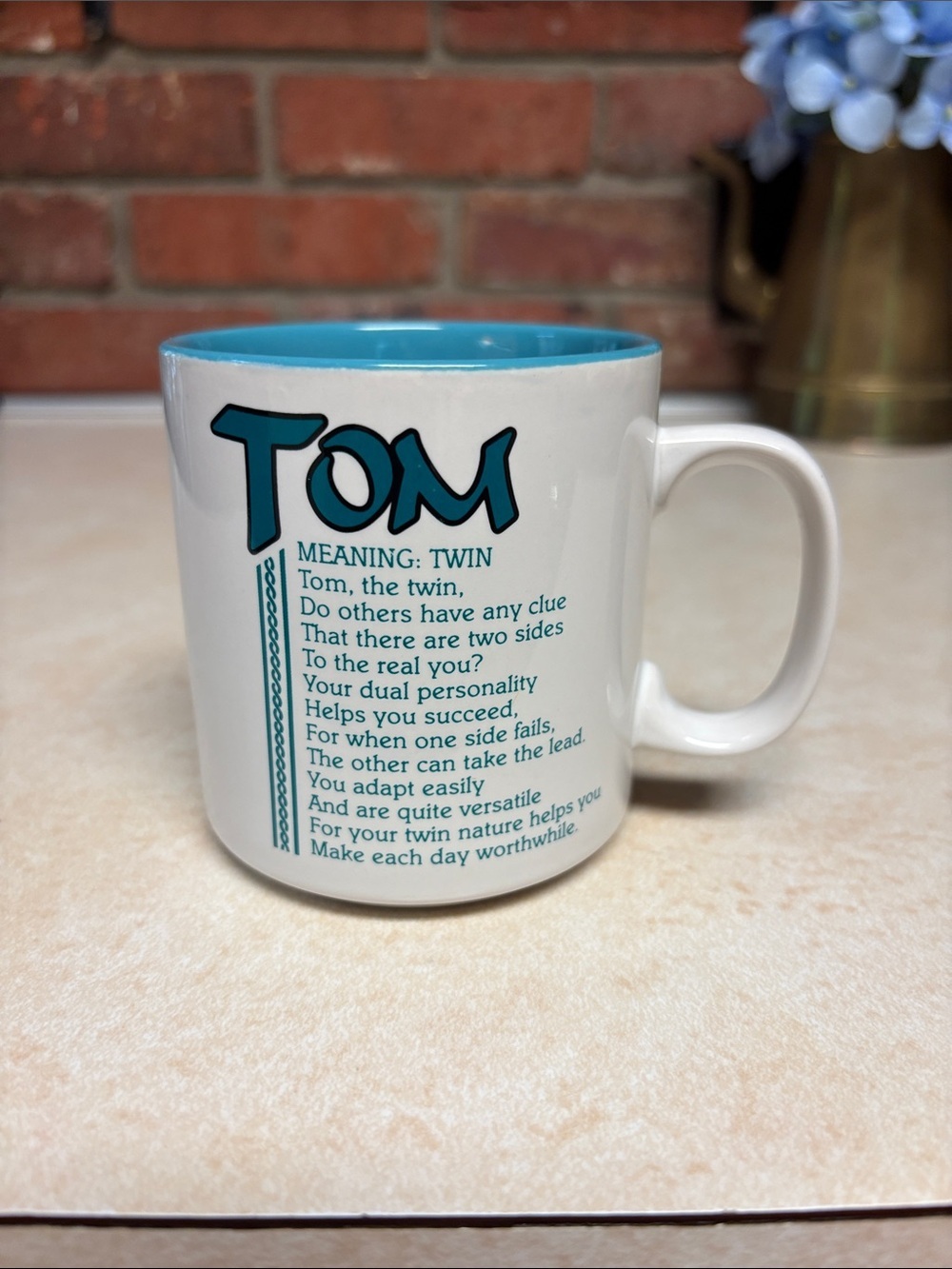 Vintage '80's To '90's Papel Mug Designed By Marcie G With "Tom" Meaning Twin